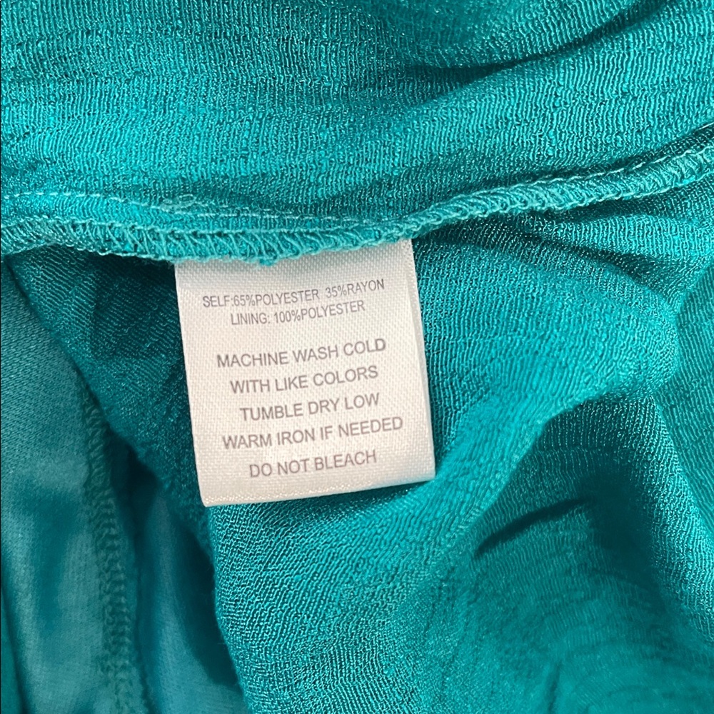 Flowy Teal Mini Dress with Ruffle Sleeves - Picture 12 of 13